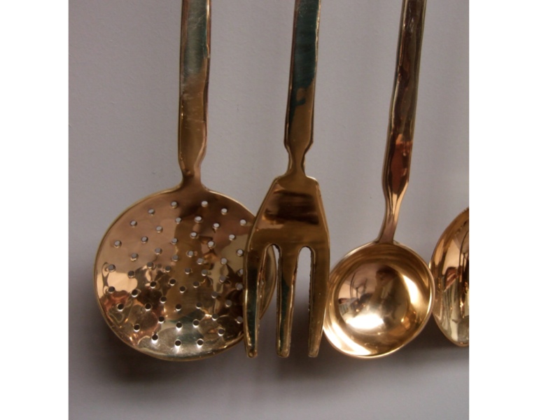 Küchenhelfer, Messing, tolle Wanddekoration, Löffelbrett für die