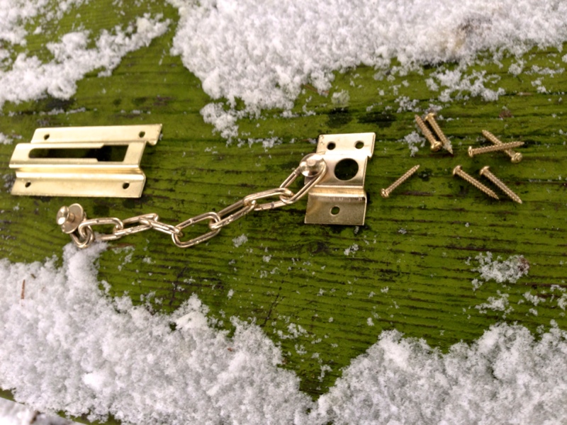 Messing Sicherheits-Türkette Poliert - Mit Montagezubehör