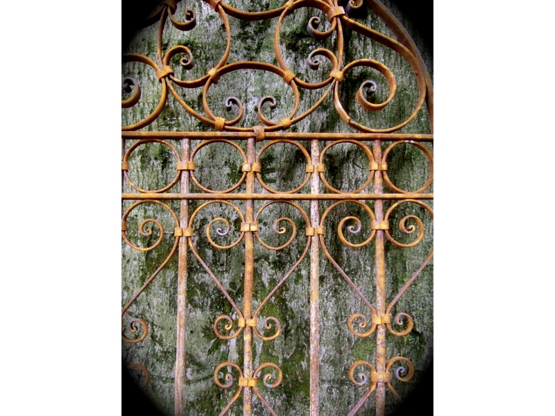 Schmiedeeisentür, Gartentor, Zaun Tor Tür mit Rundbogen